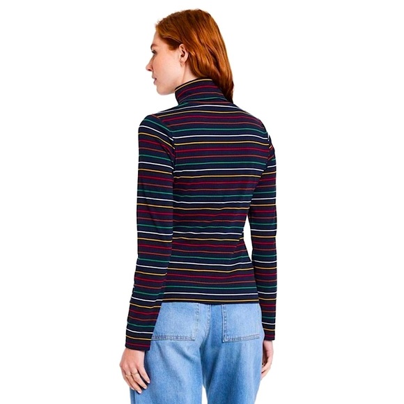 La Ligne X Target Striped Rainbow Turtleneck Long Sleeve Shirt EUC Size XS - Picture 2 of 6